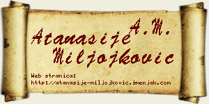 Atanasije Miljojković vizit kartica